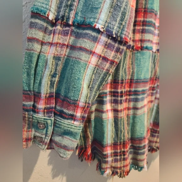 Oli & Hali Green Plaid Flannel Oversized Button-Up Shirt Sz XL - Picture 10 of 10
